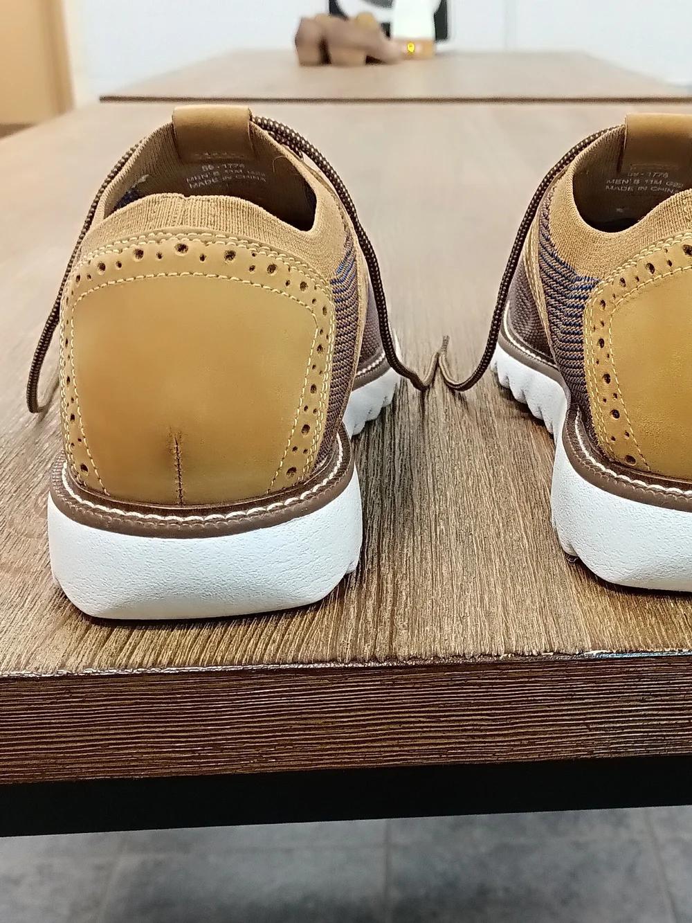 Johnston & Murphy Brown and Tan Wingtip Knit Oxfords